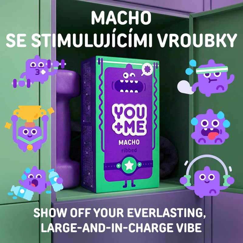 You+Me Macho Vegan kondomy se stimulujícími vroubky