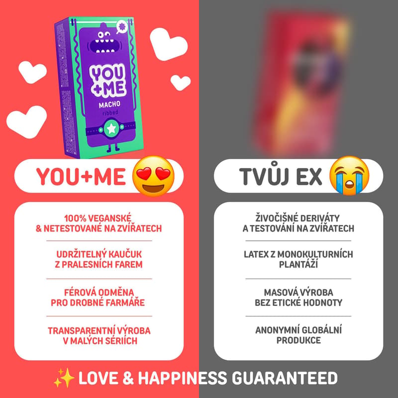 You+Me Macho Vegan kondomy se stimulujícími vroubky
