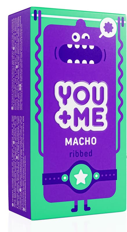 You+Me Macho Vegan kondomy se stimulujícími vroubky