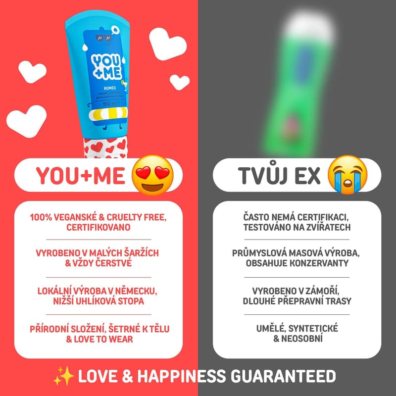 You+Me Romeo Vegan lubrikant s hydratačním účinkem panthenolu