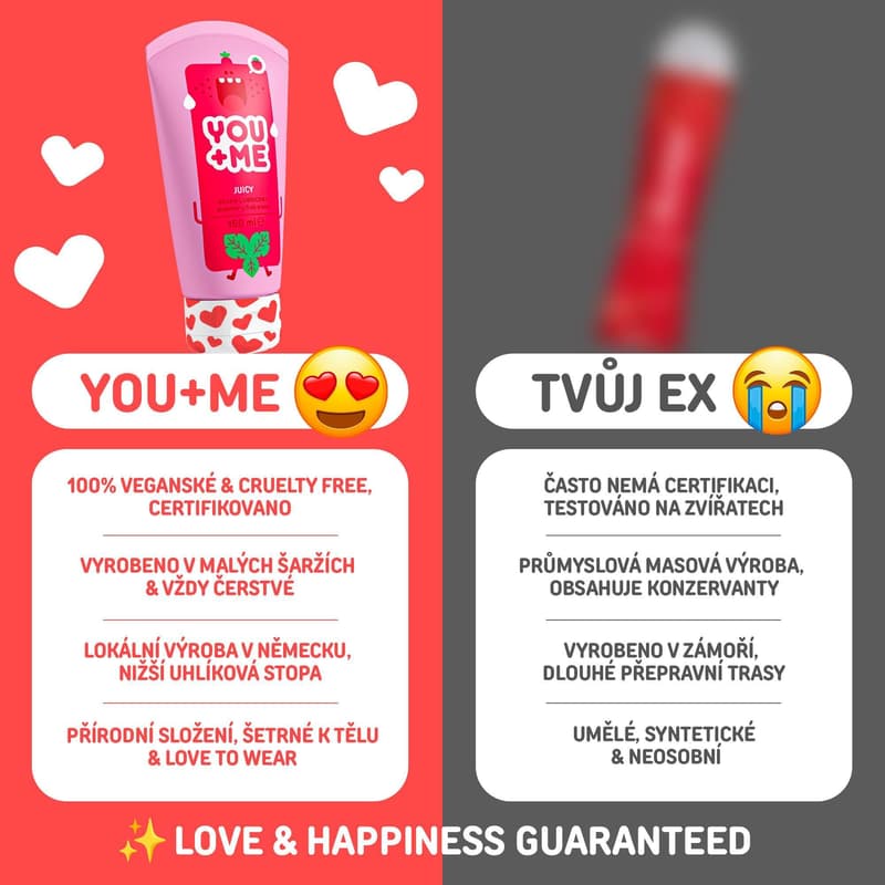 You+Me Juicy Vegan lubrikant s jahodovým aroma