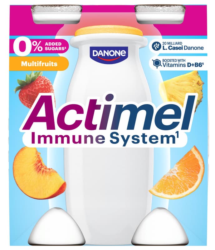 Actimel Probiotický jogurtový nápoj fruit sensation bez přidaného cukru 4×100 g