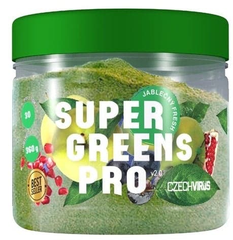 Czech Virus Super Greens Pro jablečný fresh 360g