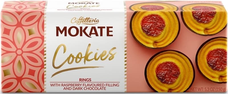 Mokate Raspberry Rings with dark chocolate