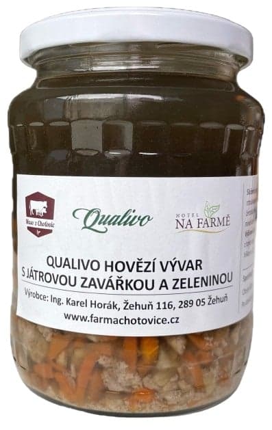 Qualivo Beef broth with liver preserves and vegetables