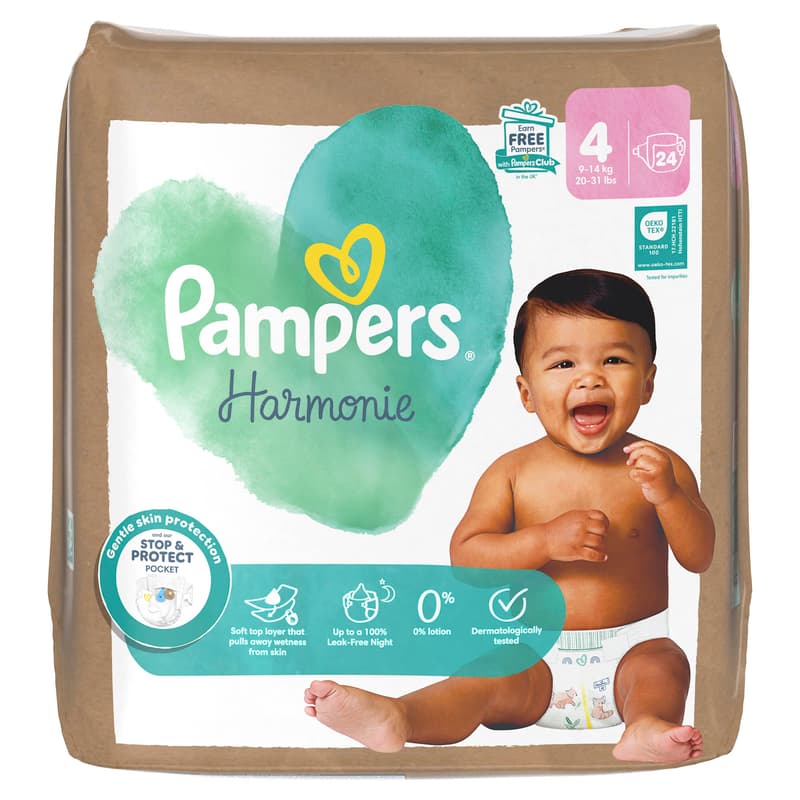 Pampers Harmonie Baby dětské plenky velikost 4 (9–14 kg)