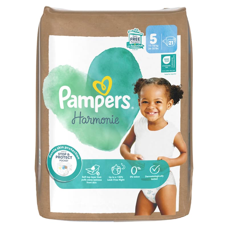 Pampers Harmonie Baby dětské plenky velikost 5 (11–16 kg)