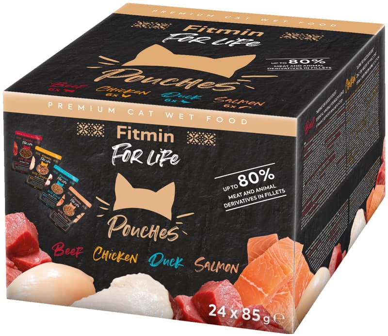 Fitmin For Life multipack kapsiček pro kočky (24×85 g)