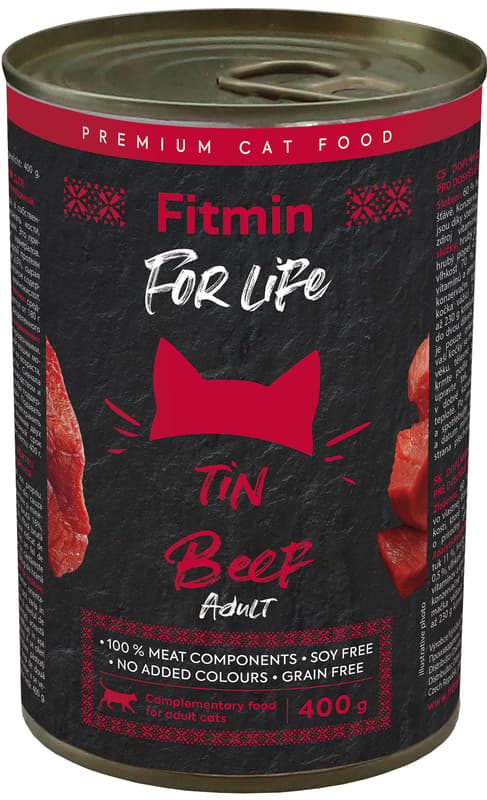 Fitmin For Life konzerva pro dospělé kočky hovězí