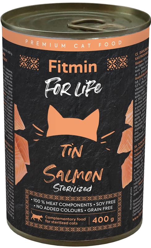 Fitmin For Life konzerva pro kastrované kočky losos