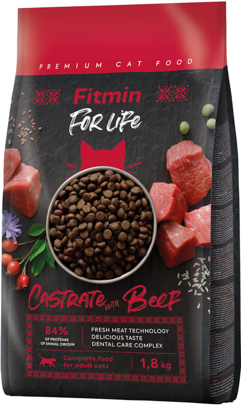 Fitmin For Life Beef krmivo pro kastrované kočky