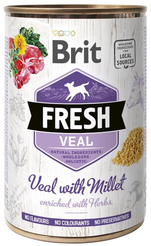 Brit Fresh konzerva pro psy – telecí s prosem