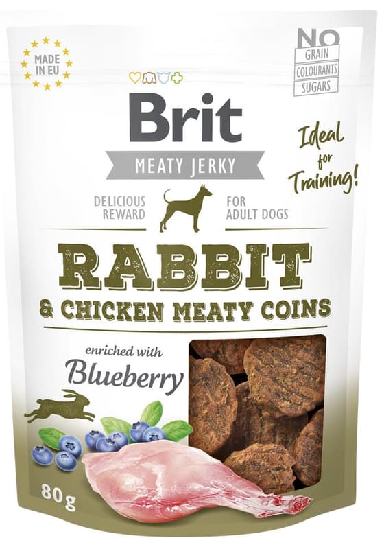 Brit Jerky meat money for dogs - rabbit and chicken