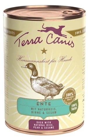Terra Canis Canned duck with natural rice, beetroot, pear and sesame