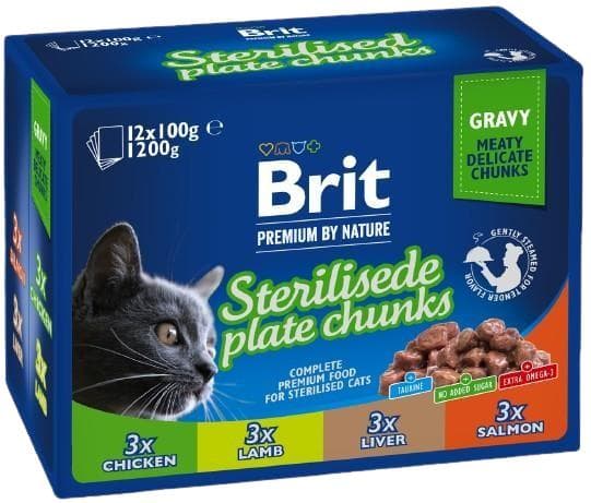 Brit Premium Sterile Plate kapsička pro kočky, 12×100 g