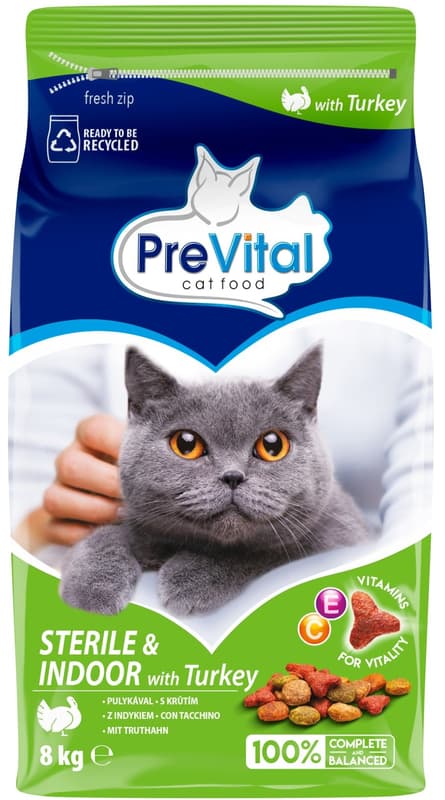 PreVital Granule krůtí pro indoor sterilizované kočky