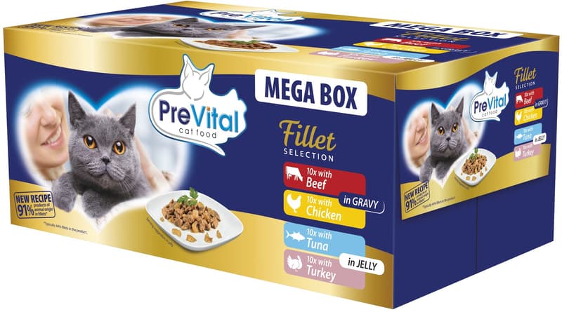PreVital Fillet Selection mix of meat and fish in sauce and jelly