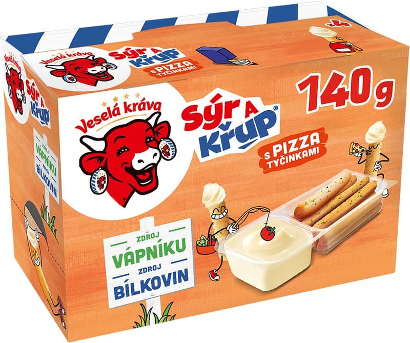 Veselá kráva Sýr a křup s příchutí pizza 4×35 g