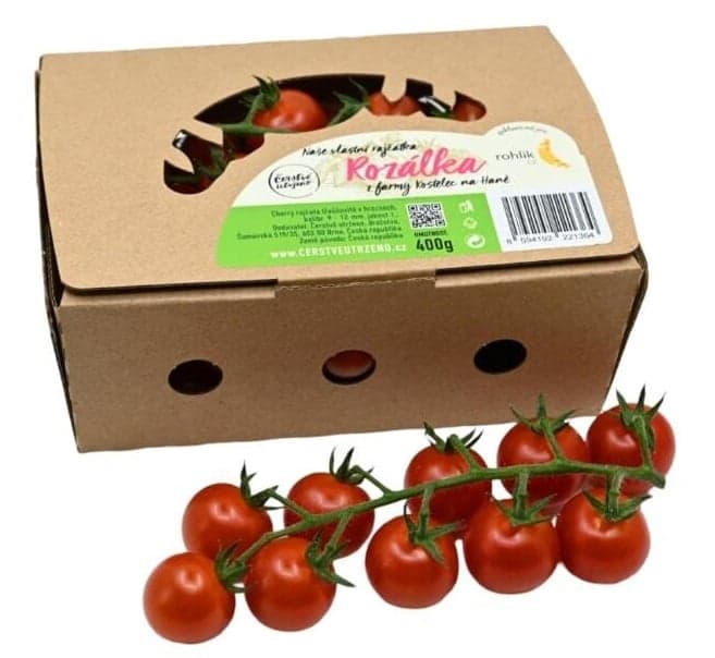 Rohlík.cz – Cherry tomatoes on a twig Rozálka, packaging