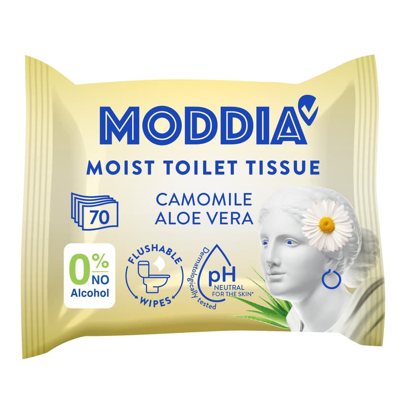 Moddia Vlhčený toaletní papír heřmánek & aloe vera