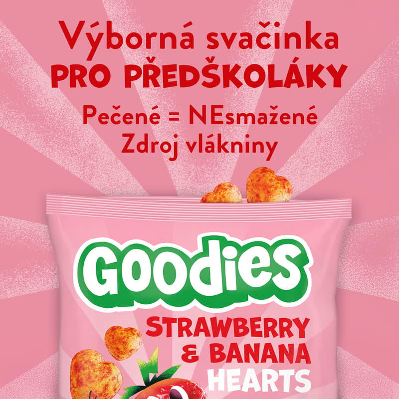 Goodies Křupky srdíčka banán a jahoda