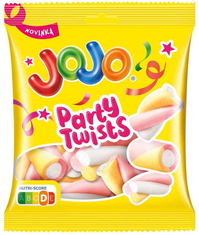 Jojo PartyTwist Pěnové bonbóny s příchutí zmrzliny, broskví a borůvek