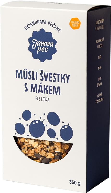 Janova pec Pečené müsli švestky s mákem bez lepku