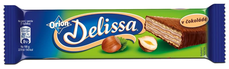 Delissa Oplatka s lískooříškovou náplní máčená v mléčné čokoládě
