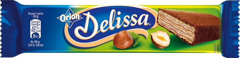 Delissa Oplatka s lískooříškovou náplní máčená v mléčné čokoládě