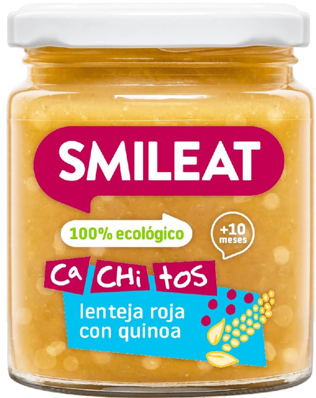 SMILEAT BIO side dish with pieces of quinoa, red lentils, vegetables with extra virgin olive oil 10M+