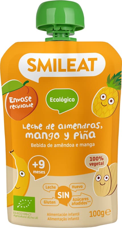Smileat BIO Kapsička mandlové mléko, mango, ananas a banán