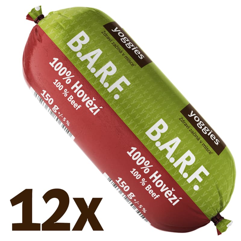 Yoggies B.A.R.F. 100% beef with probiotics