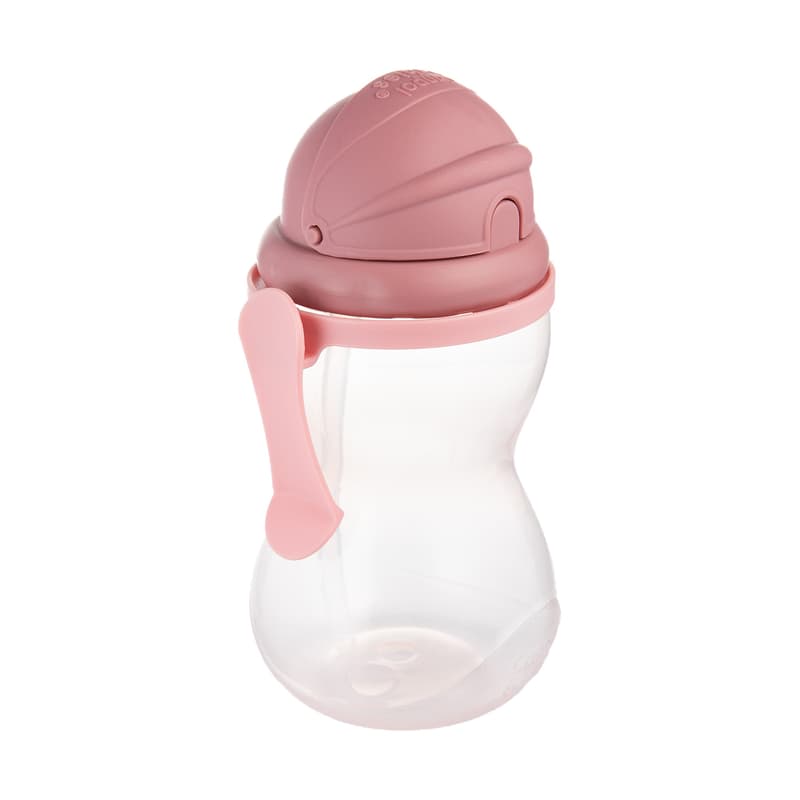 Canpol babies Láhev sportovní se slámkou 370 ml, růžová