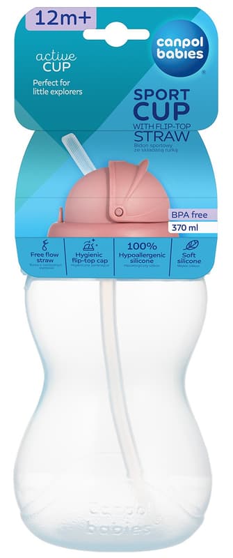 Canpol babies Sports bottle with straw 370 ml blue