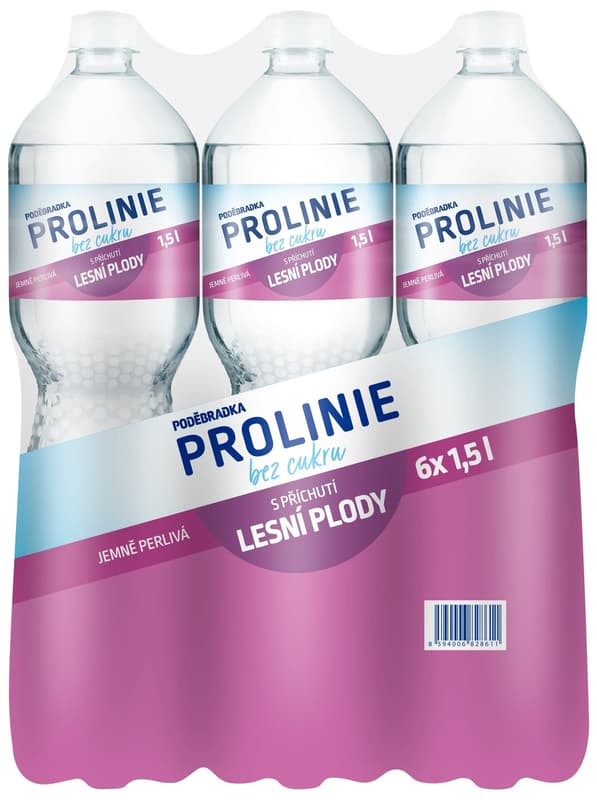 Pěděbradka Prolinie Finely sparkling forest fruits without sugar 6×1,5 l