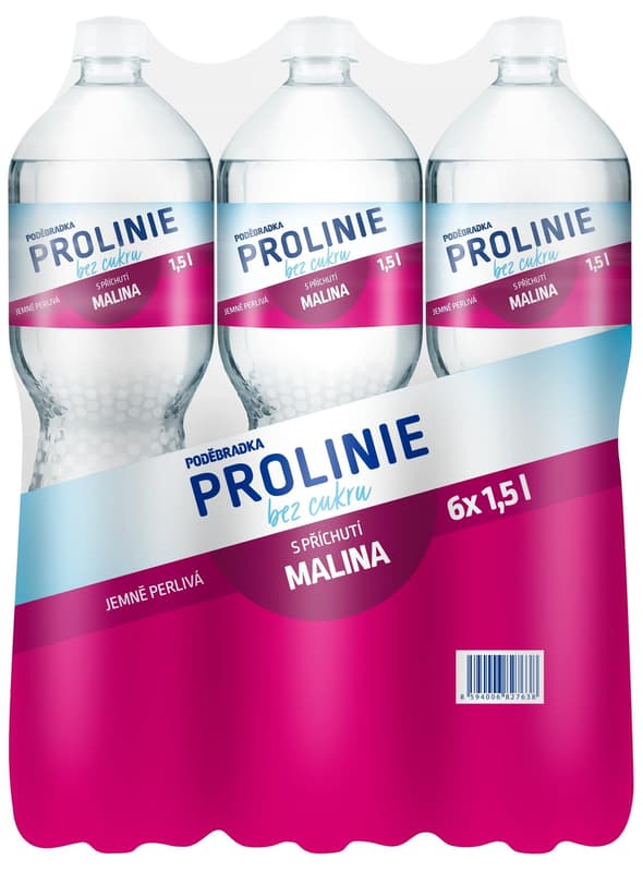 Poděbradka Prolinie Delicately sparkling raspberry without sugar 6×1,5 l