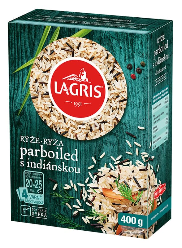 Lagris rice parboiled with Indian rice (cooking bags)