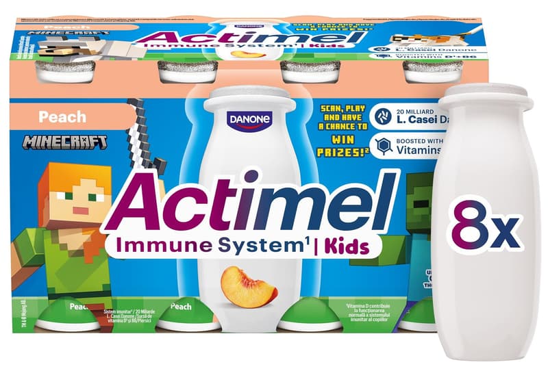 Danone Actimel Kids Probiotic drink peach 8×100 g