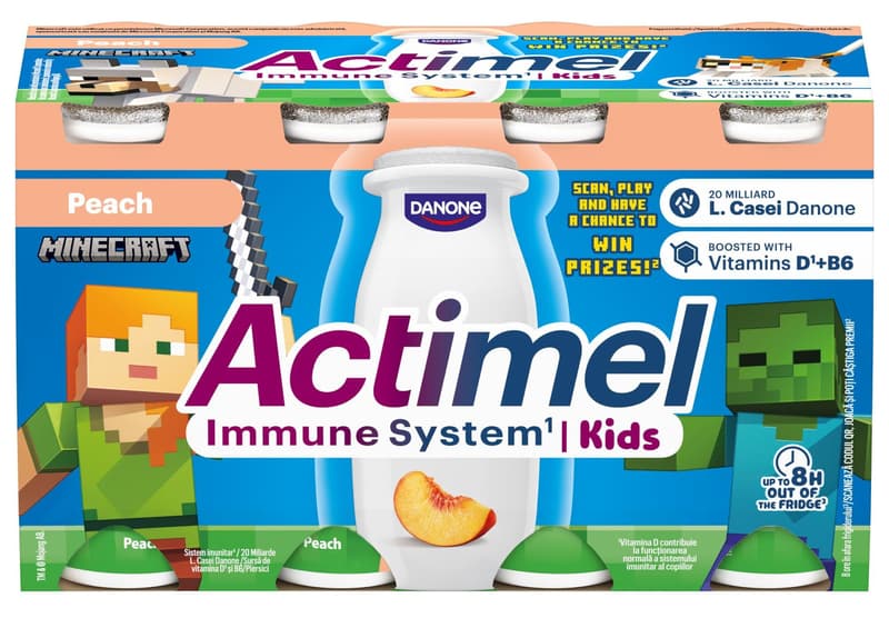 Danone Actimel Kids Probiotic drink peach 8×100 g