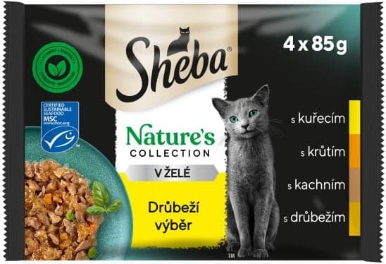 SHEBA Pouch Multipack - Nature's collection - Poultry Selection in jelly 4-pack - 4x85g