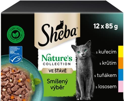 Sheba Nature's Collection smíšený výběr ve šťávě kapsičky pro dospělé kočky 12×85 g