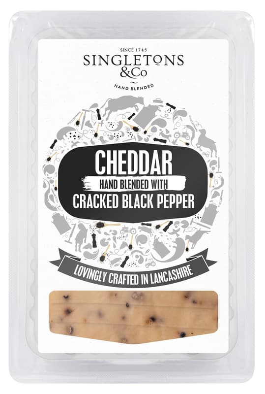 Singletons Cheddar & cracked black pepper slices