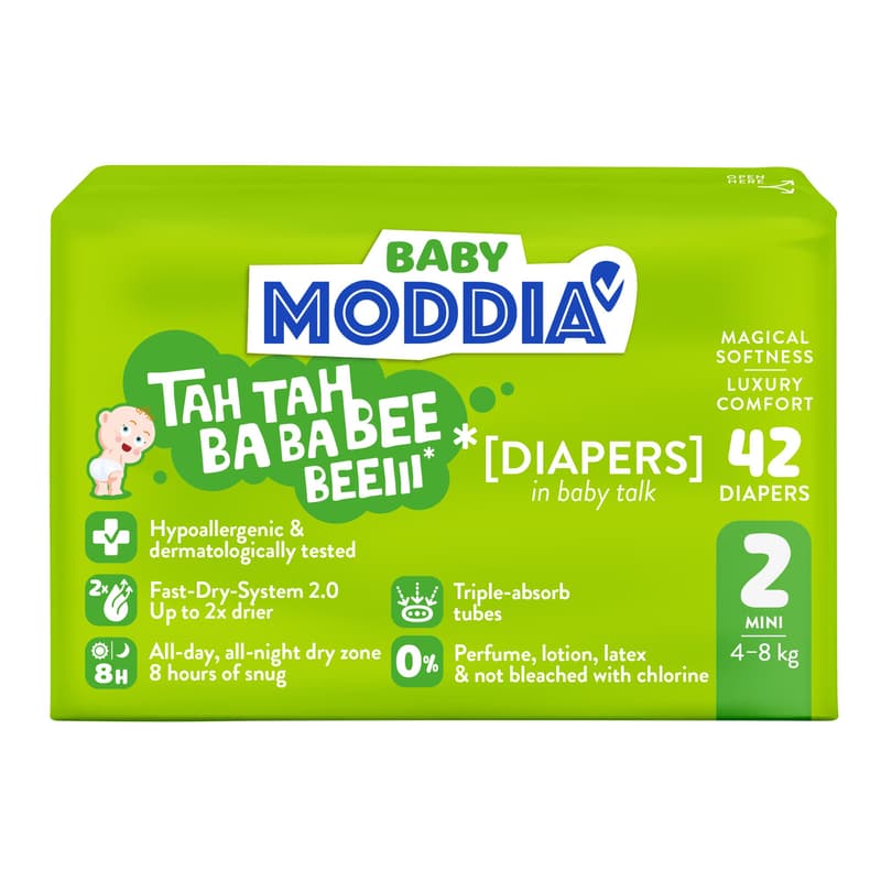 Moddia BABY Jednorázové plenky 2 Mini (4–8 kg)