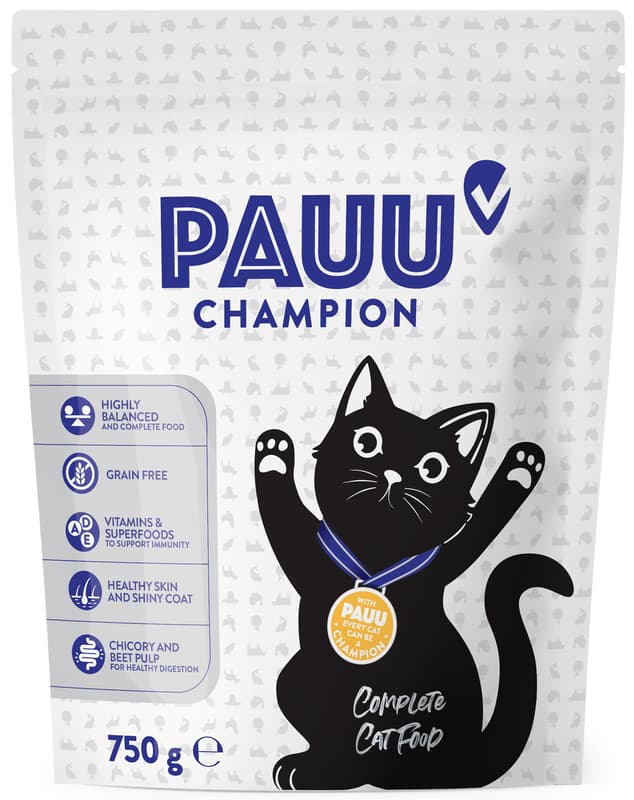Pauu Champion Bezobilné granule s čerstvým hovězím pro kočky