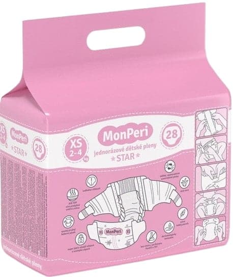 MonPeri EKO Star disposable baby diapers XS (2-4 kg)