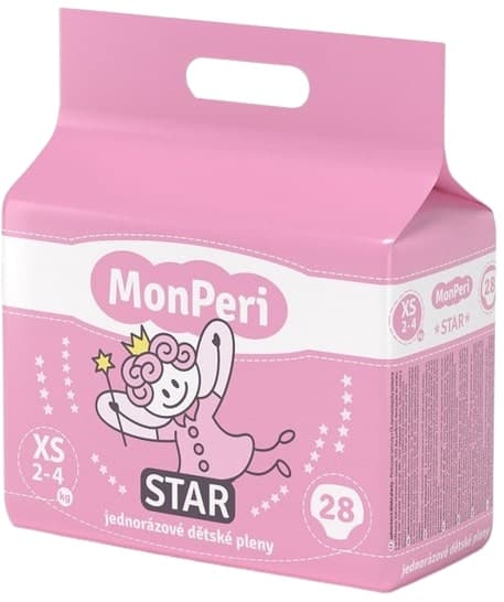 MonPeri EKO Star disposable baby diapers XS (2-4 kg)