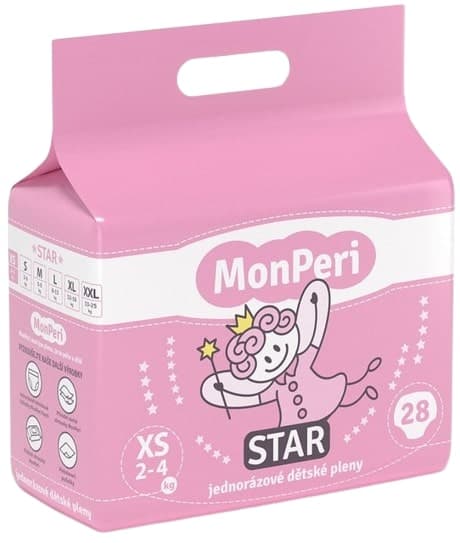 MonPeri EKO Star disposable baby diapers XS (2-4 kg)
