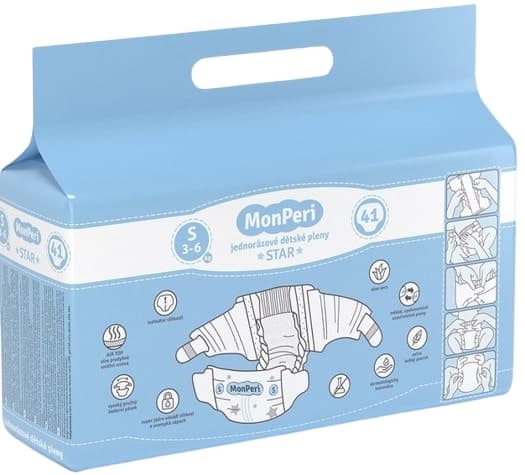 MonPeri EKO Star disposable baby diapers S (3-6 kg)