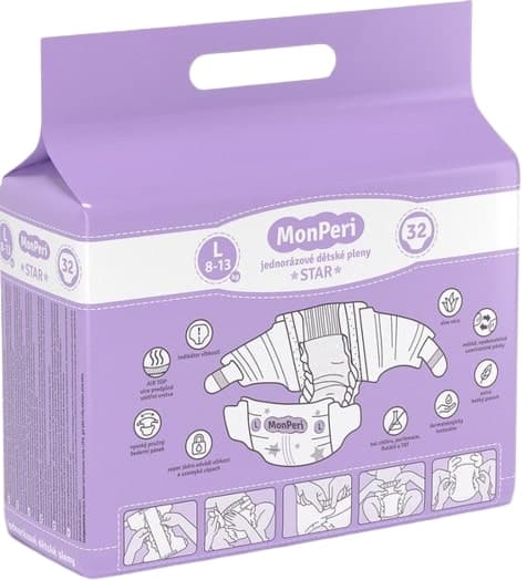 MonPeri EKO Star disposable baby diapers L (8-13 kg)