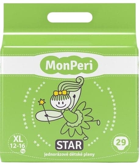MonPeri EKO Star jednorázové dětské pleny XL (12–16 kg)